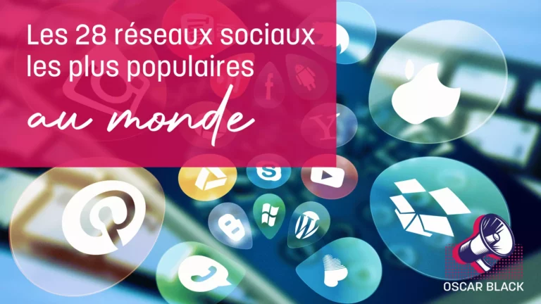 Image de présentation de l'article : les 28 réseaux sociaux les plus populaires.